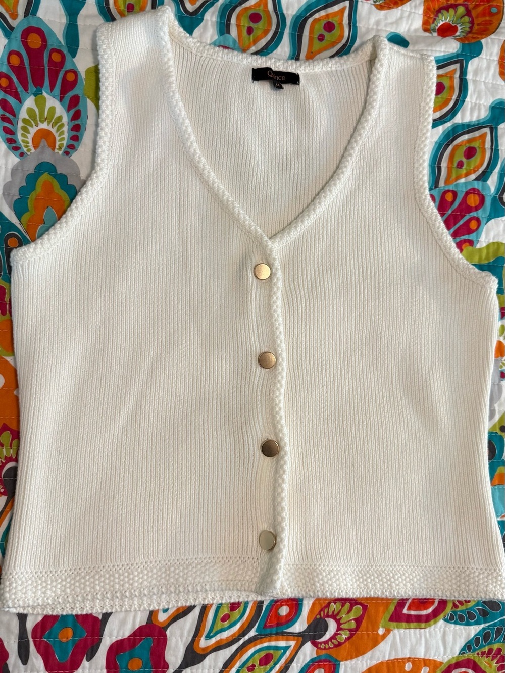 Quince white/ivory cotton sweater vest